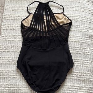 Womens Mirella black strappy back leotard
